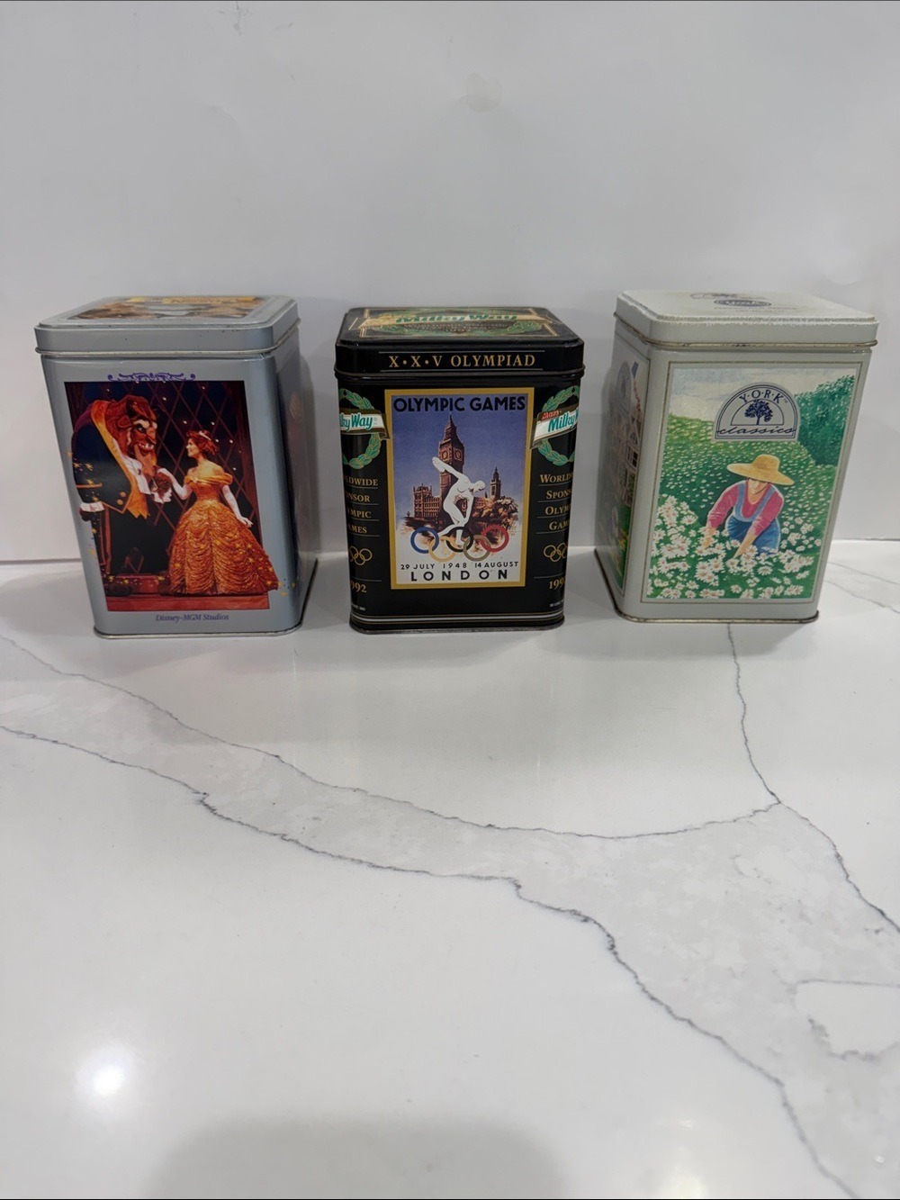 Milky Way 1992 Olympic Games, Disney 25 years, + York Vintage Collectible Tins